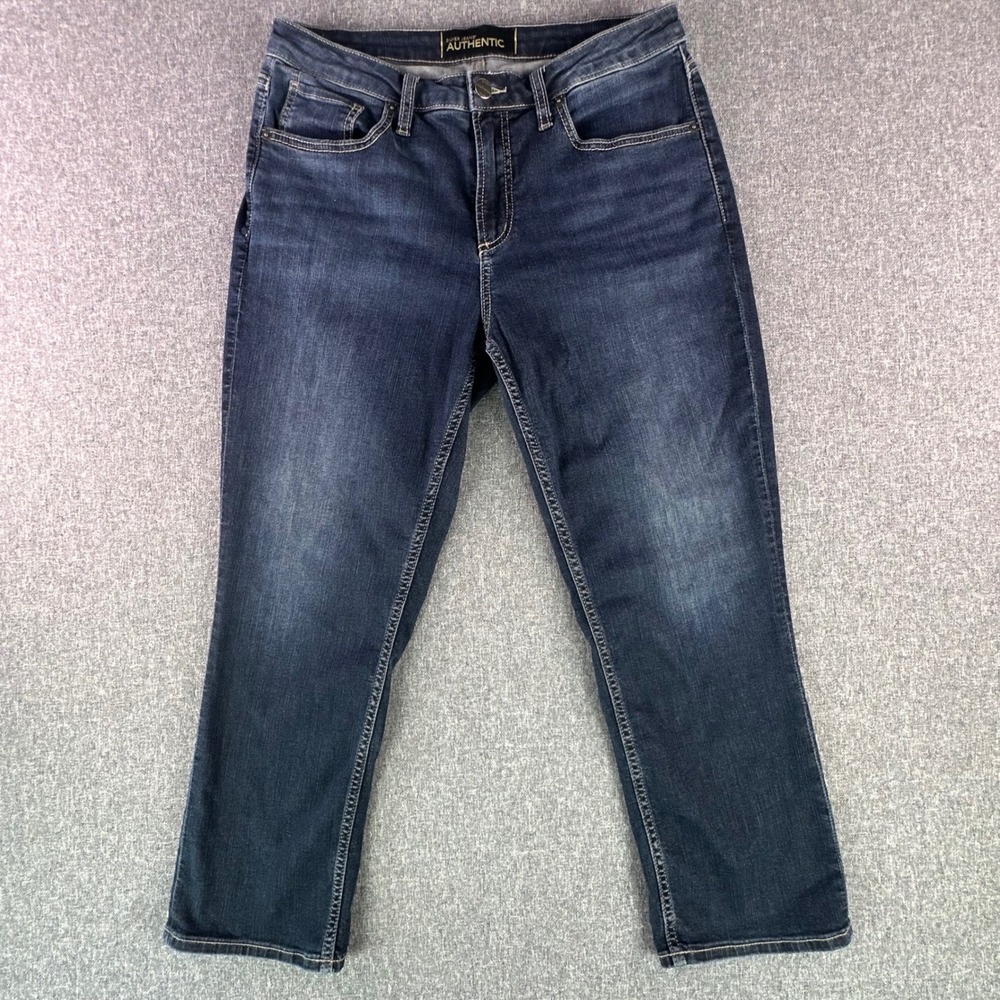 Silver Jeans Co. Capri Womens 12 The Curvy High Capri Blue Dark Wash Authentic